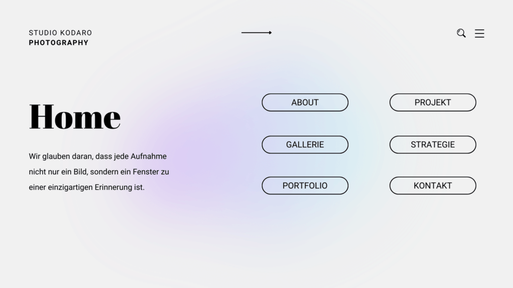 One Page Website für einen Fotograf